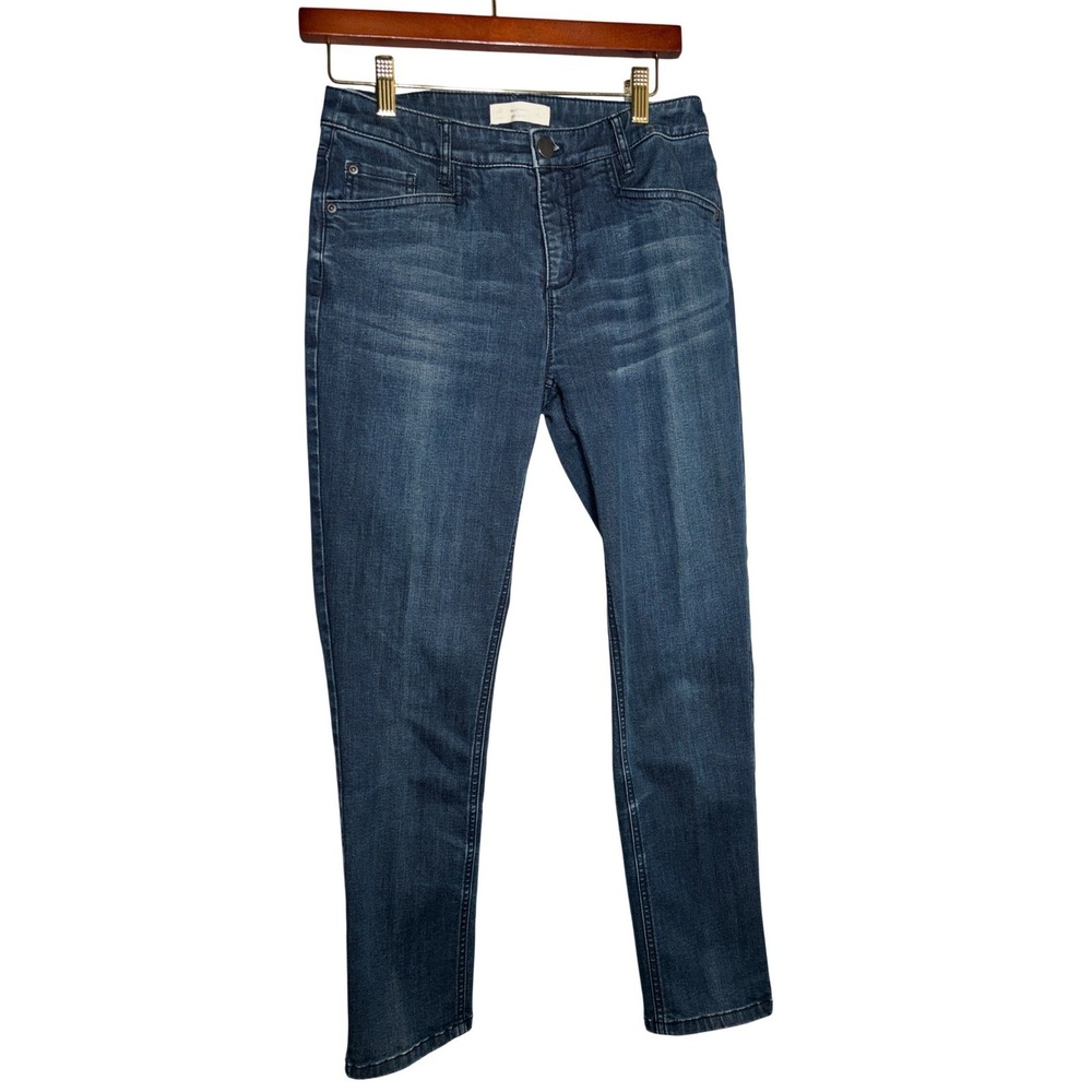 J. Jill Smooth Fit Slim Ankle Jeans Denim 4 Med Wash Whiskered Casual Office